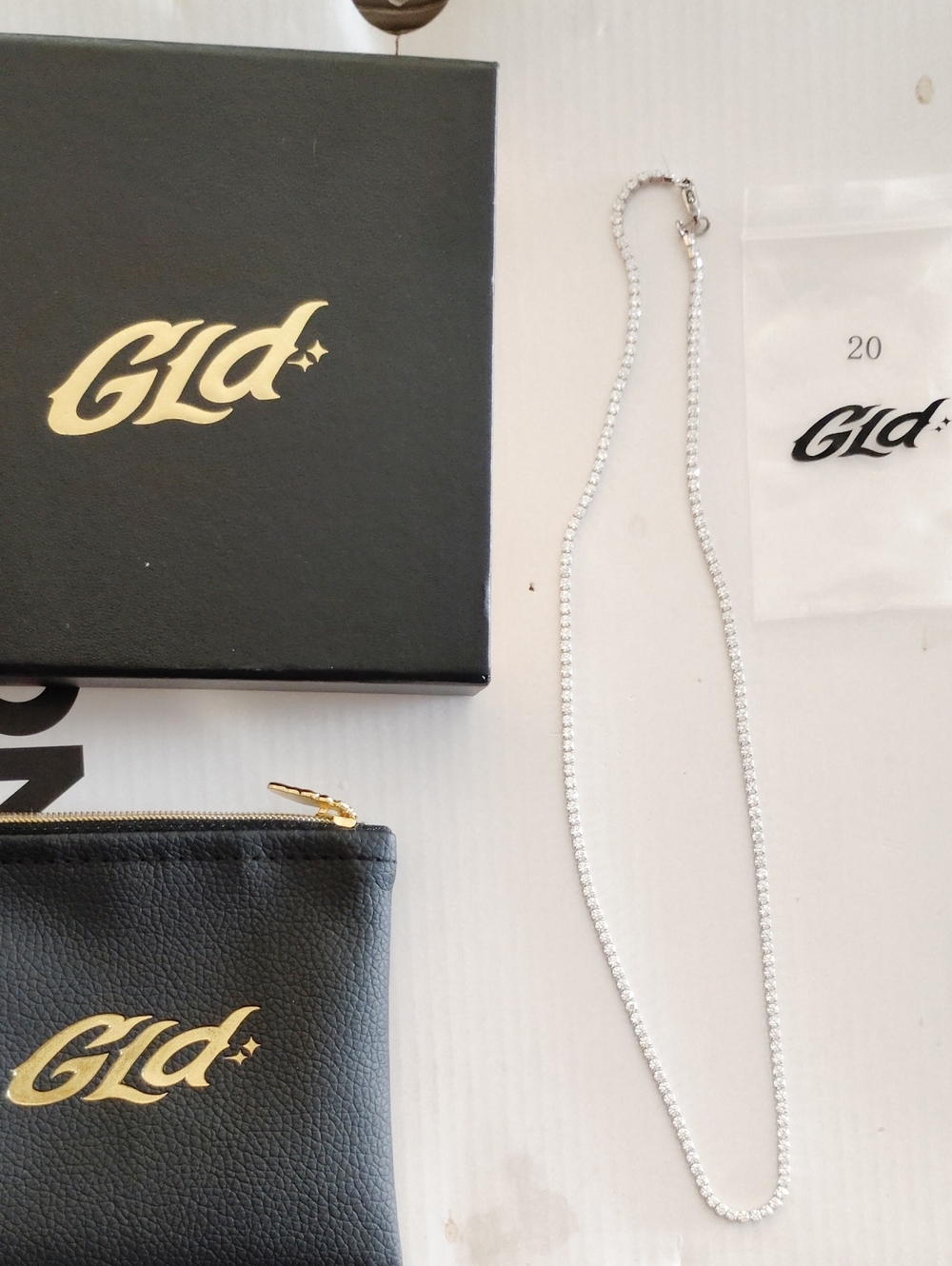 GLD 20" White Gold Micro Tennis Necklace